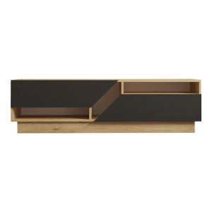120 000544 4 Cogo pakoworld TV cabinet in oak - anthracite shade 160x40x45cmIndoor furniture > TV stands