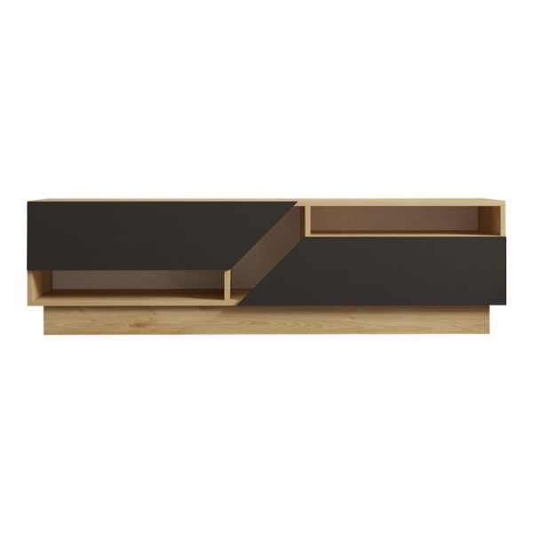 120 000544 4 Cogo pakoworld TV cabinet in oak - anthracite shade 160x40x45cmIndoor furniture > TV stands
