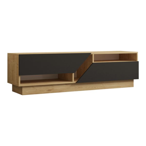 120 000544 Cogo pakoworld TV cabinet in oak - anthracite shade 160x40x45cmIndoor furniture > TV stands