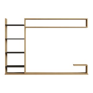 120 000546 4 Dilan pakoworld composite living room wall unit in oak-anthracite shade 180x29.60x121.80cmIndoor furniture > Living room sets