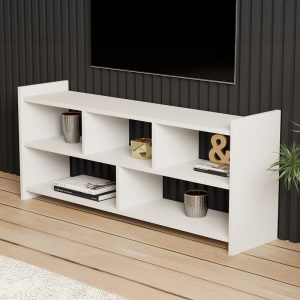 120 000550 2 Kapri pakoworld TV cabinet in white 120x28x55cmIndoor furniture > TV stands