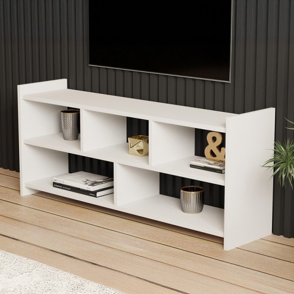 120 000550 2 Kapri pakoworld TV cabinet in white 120x28x55cmIndoor furniture > TV stands