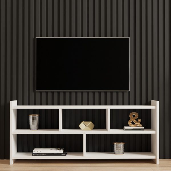 120 000550 3 Kapri pakoworld TV cabinet in white 120x28x55cmIndoor furniture > TV stands