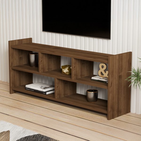 120 000551 2 Kapri pakoworld TV cabinet in walnut 120x28x55cmIndoor furniture > TV stands
