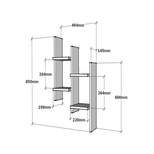 120 000554 2 Wall shelf Tabal pakoworld in oak shade 49.4x14.5x85cmIndoor furniture > Wall shelves
