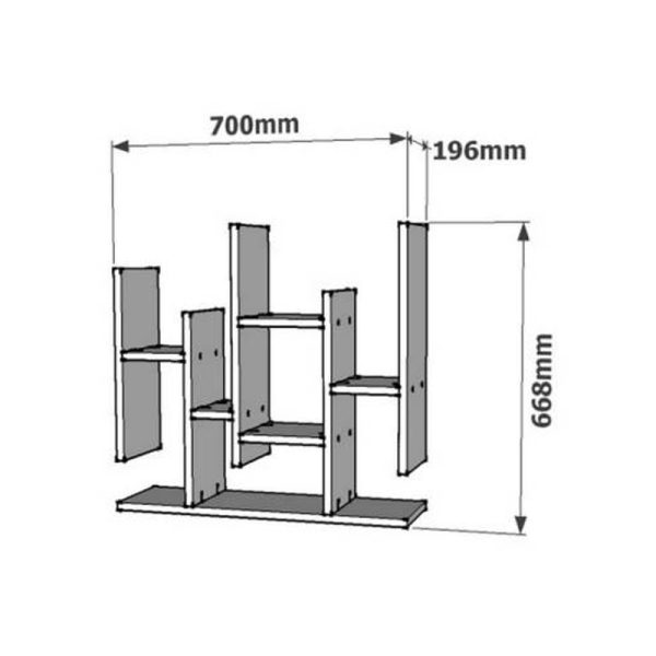 120 000556 2 Bemba pakoworld wall shelf in walnut shade 70x19.6x68.8cmIndoor furniture > Wall shelves