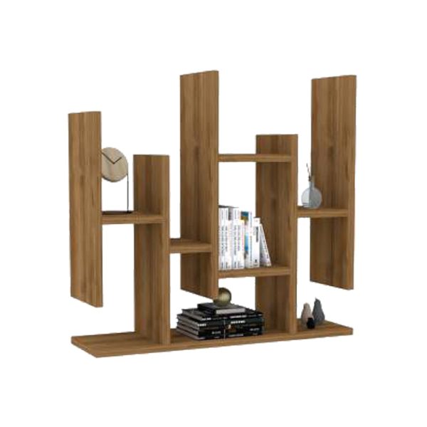 120 000556 Bemba pakoworld wall shelf in walnut shade 70x19.6x68.8cmIndoor furniture > Wall shelves