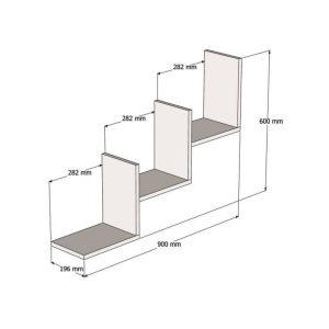 120 000559 2 Mauer pakoworld wall shelf in walnut shade 90x19.6x60cmIndoor furniture > Wall shelves