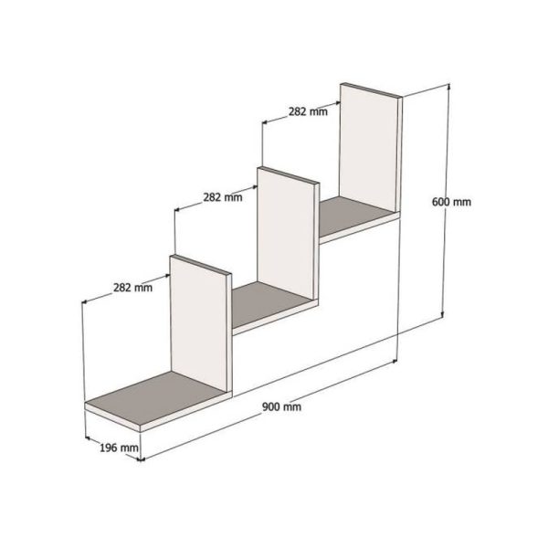 120 000559 2 Mauer pakoworld wall shelf in walnut shade 90x19.6x60cmIndoor furniture > Wall shelves