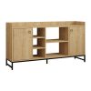 120 000573 Delta pakoworld sideboard in anthracite color with gold metal legs 160x40x85cmIndoor furniture > Buffets