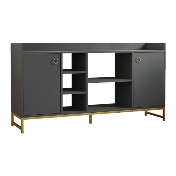 120 000574 Delta pakoworld sideboard in anthracite color with gold metal legs 160x40x85cmIndoor furniture > Buffets