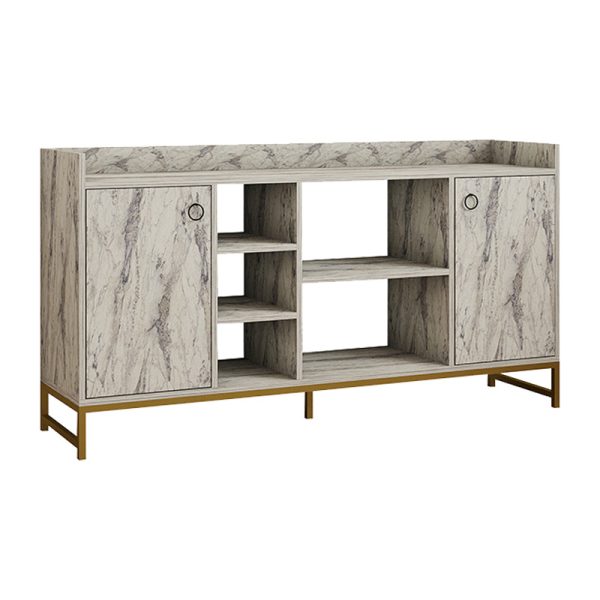 120 000575 Delta pakoworld sideboard in marble look with gold metal legs 160x40x85cmIndoor furniture > Buffets