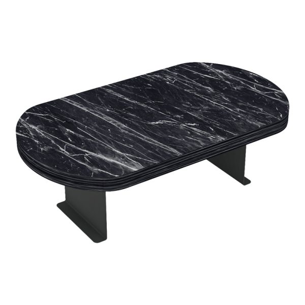 120 000577 Linea pakoworld side table in black marble finish with black metal legs 20x35x10cmIndoor furniture > Tables auxiliary