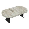 120 000579 Side table Linea pakoworld in cream color with black metal legs D34x10cmIndoor furniture > Tables auxiliary