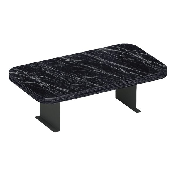 120 000582 Linea I pakoworld side table in black marble finish with black metal legs 20x35x10cmIndoor furniture > Tables auxiliary