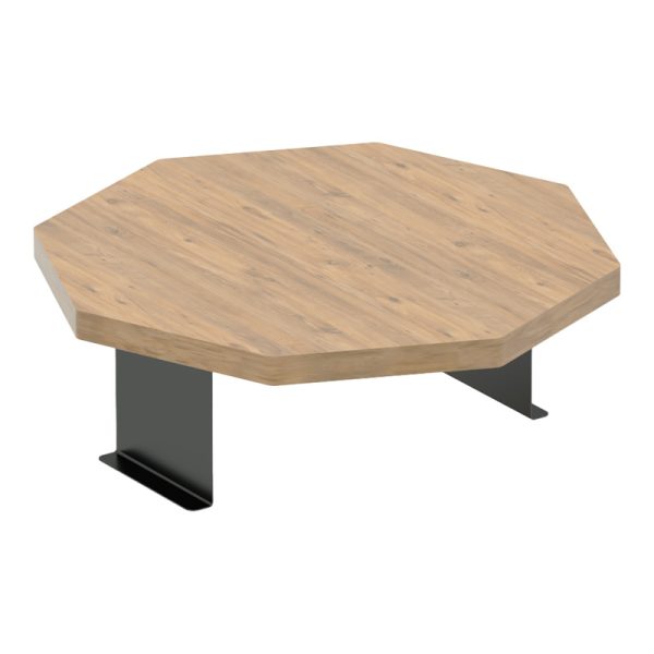 120 000588 Side table Linea pakoworld in sonoma color with black metal legs D34x10cmIndoor furniture > Tables auxiliary