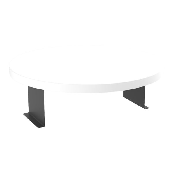 120 000591 Linea pakoworld side table in white with black metal legs D35.5x5cmIndoor furniture > Tables auxiliary