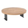 120 000593 Linea I pakoworld side table in sonoma color with black metal legs 20x35x10cmIndoor furniture > Tables auxiliary