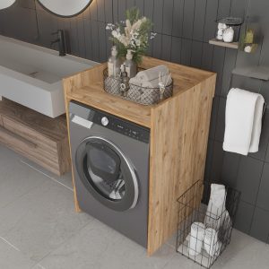 120 000597 2 Cuci pakoworld laundry cabinet in oak shade 60x62x99cmIndoor furniture > Home organization > Bathroom