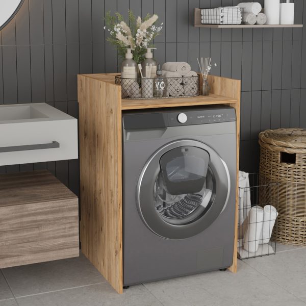 120 000597 Cuci pakoworld laundry cabinet in oak shade 60x62x99cmIndoor furniture > Home organization > Bathroom