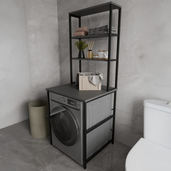 120 000598 Kylie pakoworld laundry cabinet, black metal, anthracite color, 60x60x180cmIndoor furniture > Home organization > Bathroom
