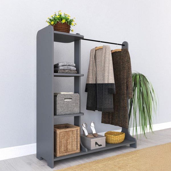 120 000609 Renesme pakoworld entrance furniture in anthracite shade 106x45x128cmIndoor furniture > Entrance furniture