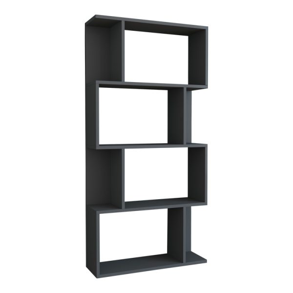 120 000611 Kadu pakoworld bookcase in anthracite shade 72x22x147cmIndoor furniture > Bookshelves