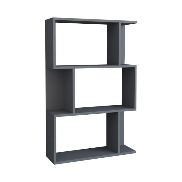 120 000615 Kadu pakoworld bookcase in anthracite shade 72x22x108cmIndoor furniture > Bookshelves