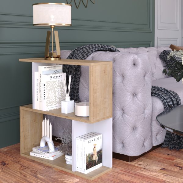 120 000616 Floor shelf Kadu pakoworld in oak-white shade 72x22x71cmIndoor furniture > Home organization > Kitchen > Shelves