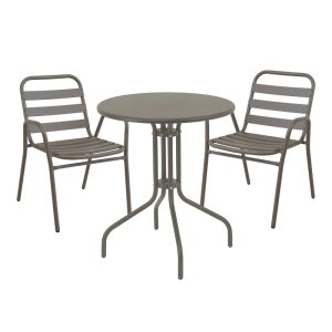 130 000072 Dinning set Sussie-Vergo pakoworld set of 3 champagne metal-aluminum D60x70cmOutdoor furniture > Garden food table