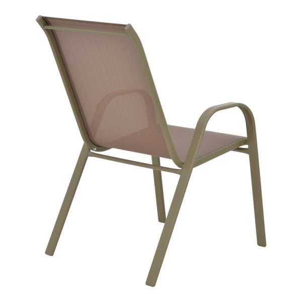 130 000157 2 Dining table Ensure-Calan pakoworld metal-glass in champagne color 140x80x70cmOutdoor furniture > Garden food table
