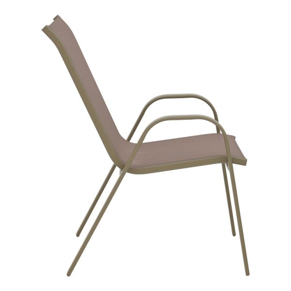 130 000157 3 Dining table Ensure-Calan pakoworld metal-glass in champagne color 140x80x70cmOutdoor furniture > Garden food table