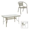 130 000160 Armchair Sillia pakoworld stackable pp black shade with beige rattan 55x52x74.5cmOutdoor furniture > Garden armchairs