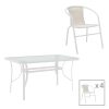 130 000167 Dining table Valor-Calan pakoworld set of 5 pieces metal champagne-glass 110x60x70cmOutdoor furniture > Garden food table