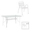 130 000168 Dining table Tade-Valor pakoworld 5pcs metal-glass in champagne color 110x60x70cmOutdoor furniture > Garden food table