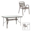 130 000170 Dining table Watson-Sussie pakoworld metal brown-glass 60x60x70cmOutdoor furniture > Garden food table