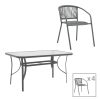 130 000173 Watson-Lindaria pakoworld dining table anthracite metal-glass 70x70x70cmOutdoor furniture > Garden food table