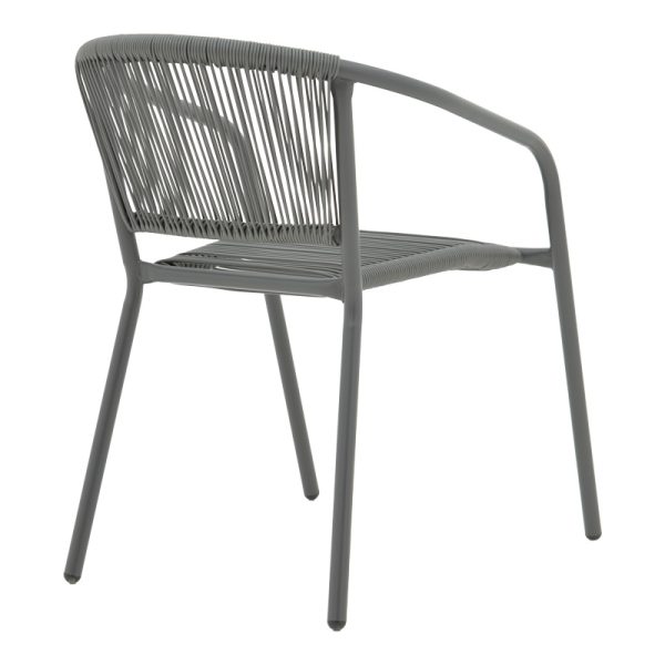 130 000173 2 Dining set 5pcs Ensure-Lindaria pakoworld metal-glass dark grey 140x80x70cmOutdoor furniture > Garden food table