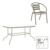 130 000178 Dining table Ensure-Obbi pakoworld 5pcs metal in brown shade 140x80x70cmOutdoor furniture > Garden food table