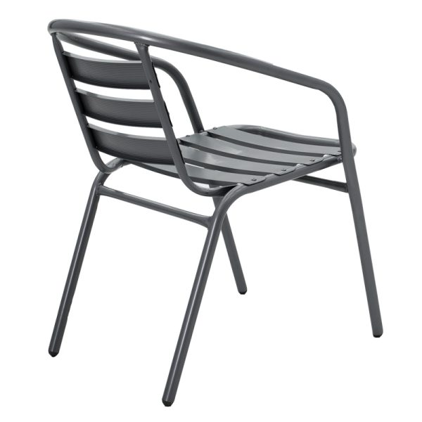 130 000179 2 Dining set 5pcs Ensure-Tade pakoworld metal-glass dark grey 120x70x70cmOutdoor furniture > Garden food table