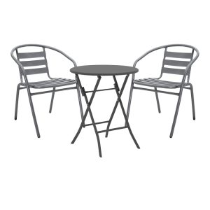 130 000183 Albero-Tade pakoworld folding metal dining table in anthracite shade D60x70cmOutdoor furniture > Garden food table