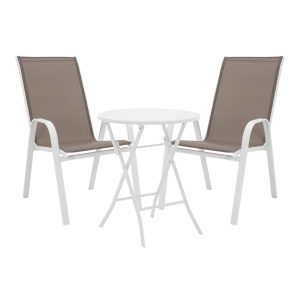130 000187 Albero-Calan pakoworld folding metal dining table in white shade D60x70cmOutdoor furniture > Garden food table