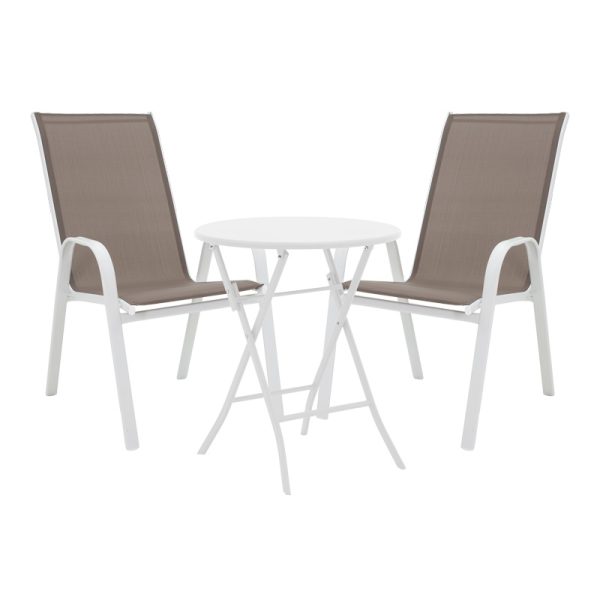 130 000187 Albero-Calan pakoworld folding metal dining table in white shade D60x70cmOutdoor furniture > Garden food table