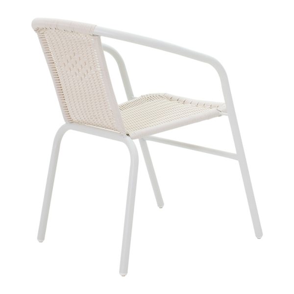 130 000188 2 Albero-Obbi pakoworld folding metal dining table in white shade D60x70cmOutdoor furniture > Garden food table