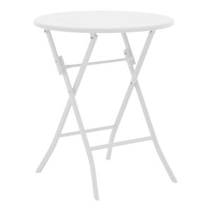 130 000188 4 Albero-Obbi pakoworld folding metal dining table in white shade D60x70cmOutdoor furniture > Garden food table