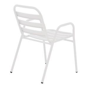130 000189 2 Albero-Sussie pakoworld metal dining table in white shade D60x70cmOutdoor furniture > Garden food table