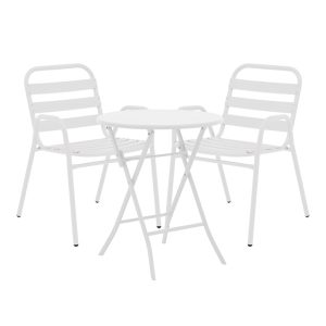130 000189 Albero-Sussie pakoworld metal dining table in white shade D60x70cmOutdoor furniture > Garden food table