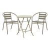130 000191 Dining set 5pcs Ensure-Lindaria pakoworld metal-glass dark grey 120x70x70cmOutdoor furniture > Garden food table