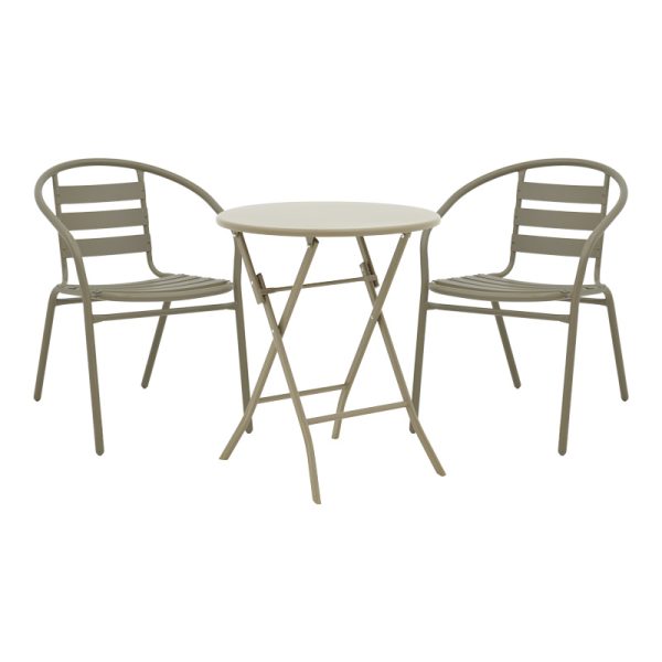 130 000191 Albero-Tade pakoworld metal dining table in champagne shade D60x70cmOutdoor furniture > Garden food table