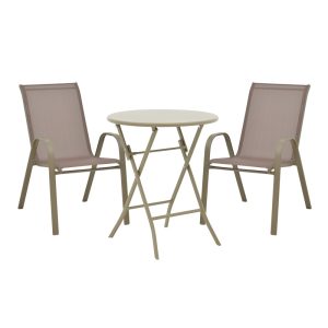 130 000194 Albero-Calan pakoworld metal dining table in champagne shade D60x70cmOutdoor furniture > Garden food table